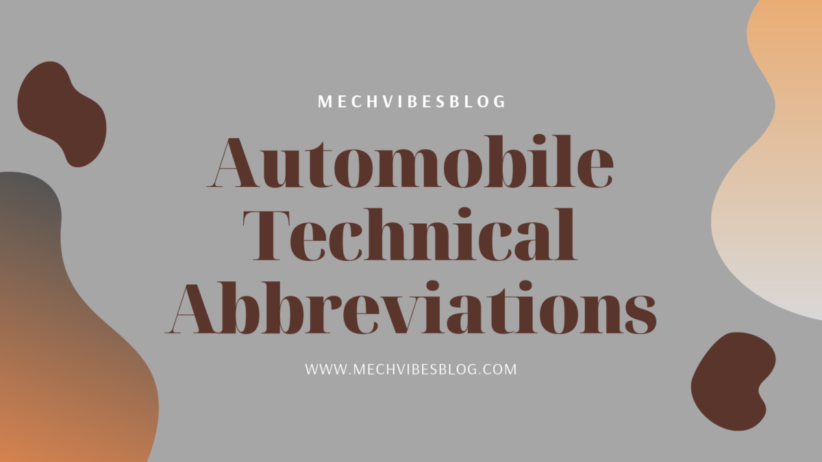 Automobile-technical-abbreviations